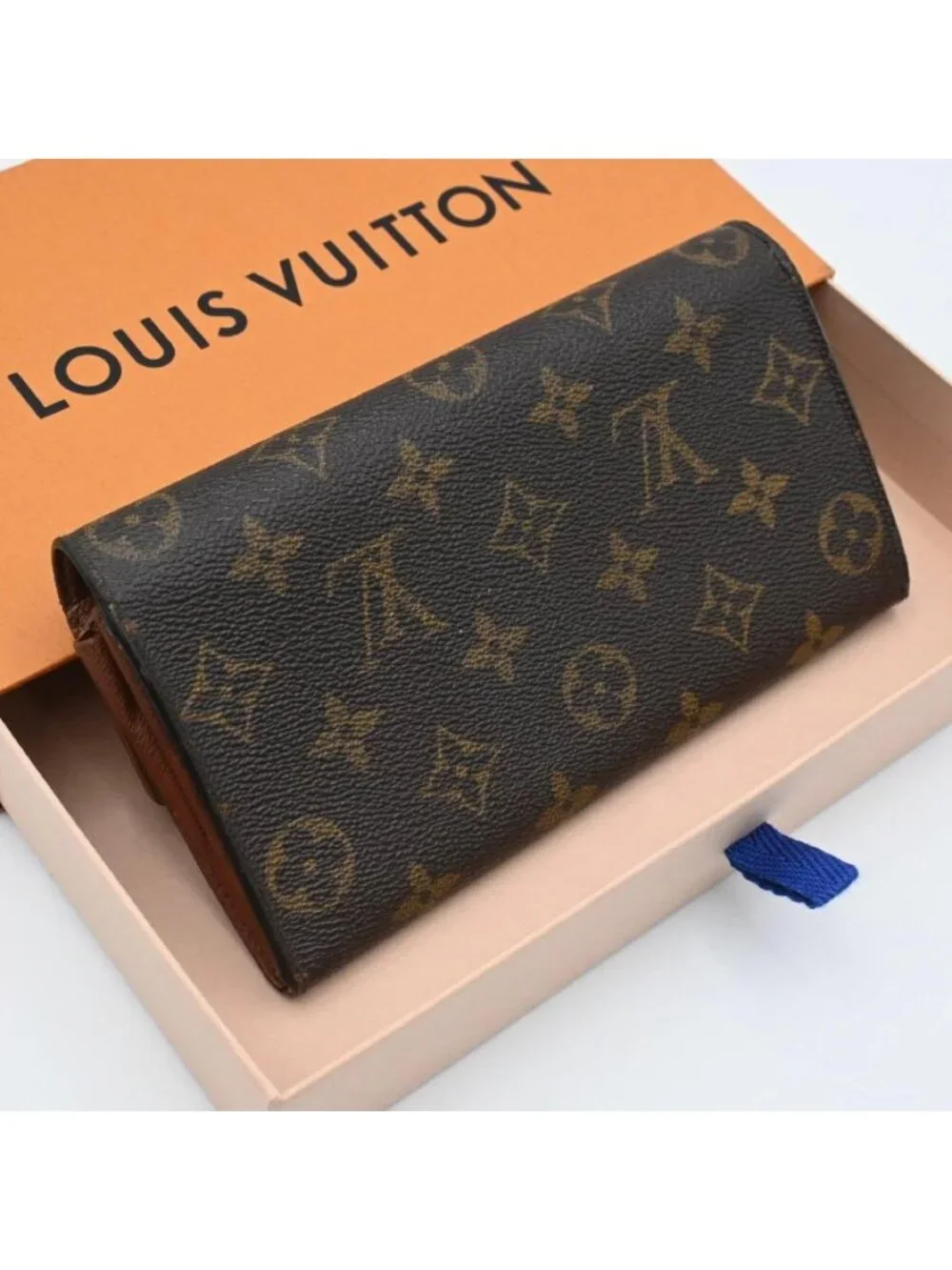 Louis Vuitton Monogram Portefeuille Sarah Wallet Brown